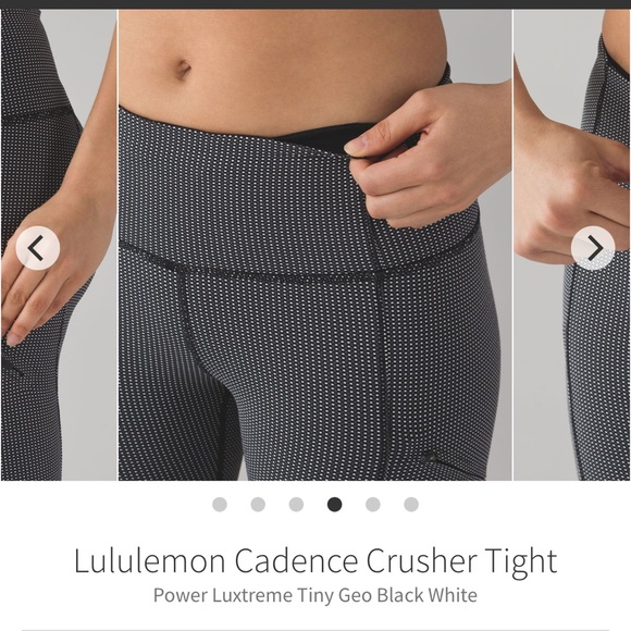 Lululemon cadence crusher tights tiny geo black white Sz 8 - Picture 2 of 8